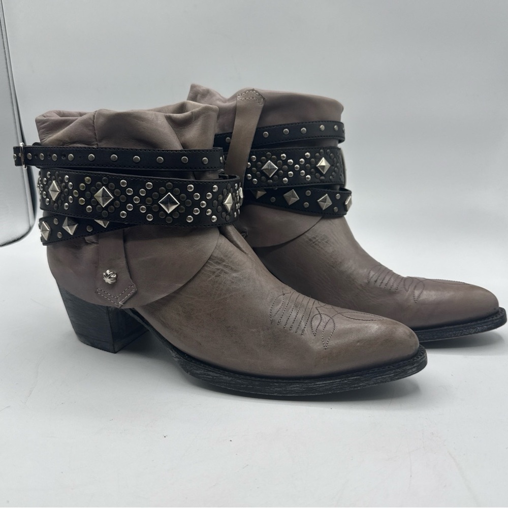 OG By OLD Gringo Womens Gray Torero Buckle Stud Western Boots shoes sz 8 - Picture 4 of 14